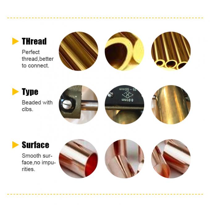 METAL Dikişsiz çubuk C70600 90/10 Bakır Nikel CuNi Yüksek sıcaklık Yüksek basınç 1