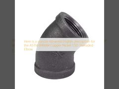 Bakır Nikel 1.5D Dişli Dirsek ASTM B466M