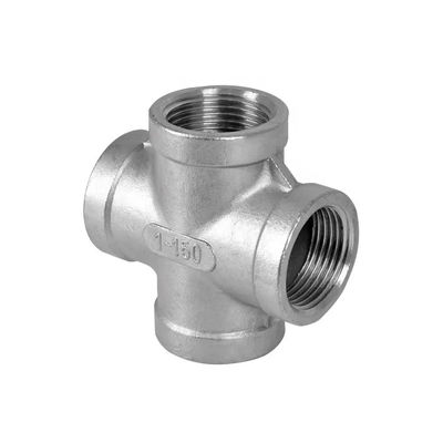 Stainless Steel Female Thread Cross Connection Pipe Fitting for Fuel Oil Water Gas Line